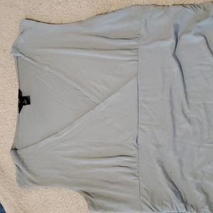 H&M light blue sleeveless top with crossover bust and side ruching